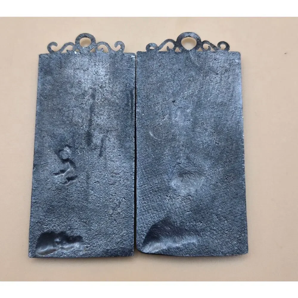 Set of Two Pewter Pendent Painting Wall Decor